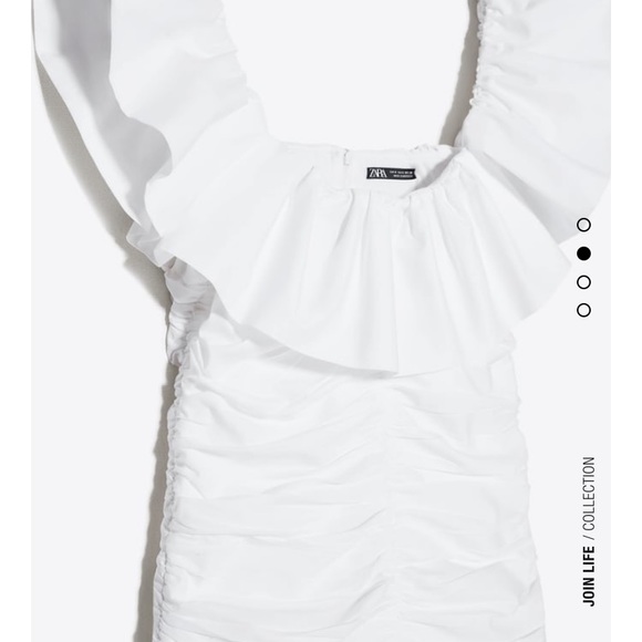 NWT Zara white draped poplin dress - Picture 7 of 8